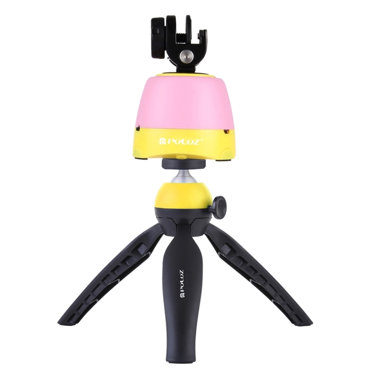 PULUZ Electronic 360 Degree Rotation Panoramic Head + Tripod Mount + GoPro Clamp + Phone Clamp with Remote Controller for Smartphones, GoPro, DSLR Cameras(Yellow) - 1