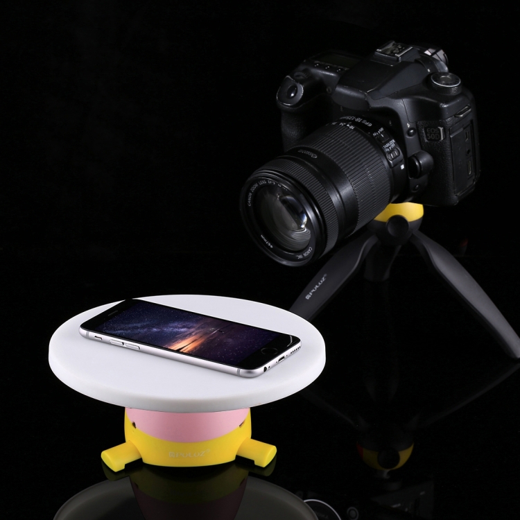 PULUZ Electronic 360 Degree Rotation Panoramic Tripod Head + Round Tray with Control Remote for Smartphones, GoPro, DSLR Cameras(Yellow) - 10