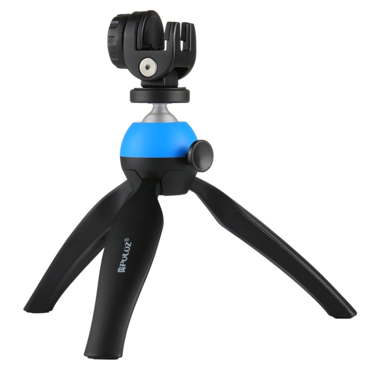 PULUZ Pocket Mini Tripod Mount with 360 Degree Ball Head & Phone Clamp for Smartphones(Blue) - 1