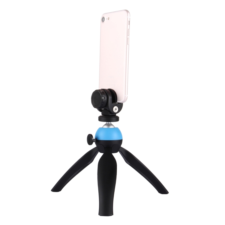 PULUZ Pocket Mini Tripod Mount with 360 Degree Ball Head & Phone Clamp for Smartphones(Blue) - 5