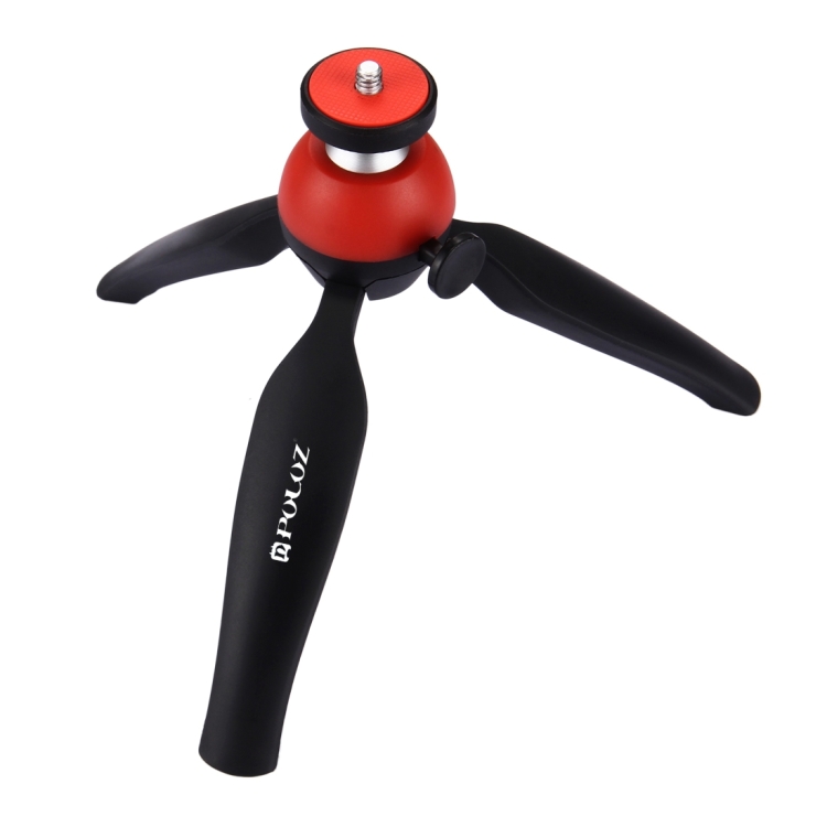 PULUZ Pocket Mini Tripod Mount with 360 Degree Ball Head & Phone Clamp for Smartphones(Red) - 2