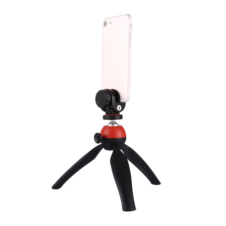 PULUZ Pocket Mini Tripod Mount with 360 Degree Ball Head & Phone Clamp for Smartphones(Red) - 5