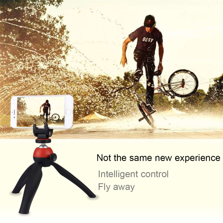 PULUZ Pocket Mini Tripod Mount with 360 Degree Ball Head & Phone Clamp for Smartphones(Red) - 8