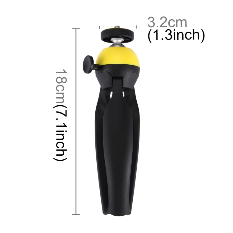 PULUZ Pocket Mini Tripod Mount with 360 Degree Ball Head & Phone Clamp for Smartphones(Yellow) - 3