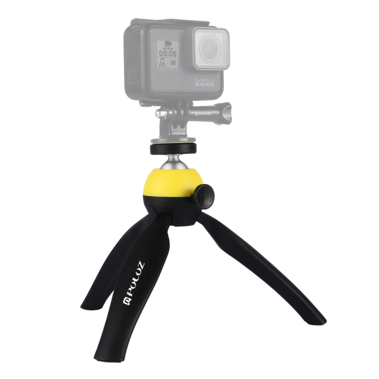 PULUZ Pocket Mini Tripod Mount with 360 Degree Ball Head & Phone Clamp for Smartphones(Yellow) - 4