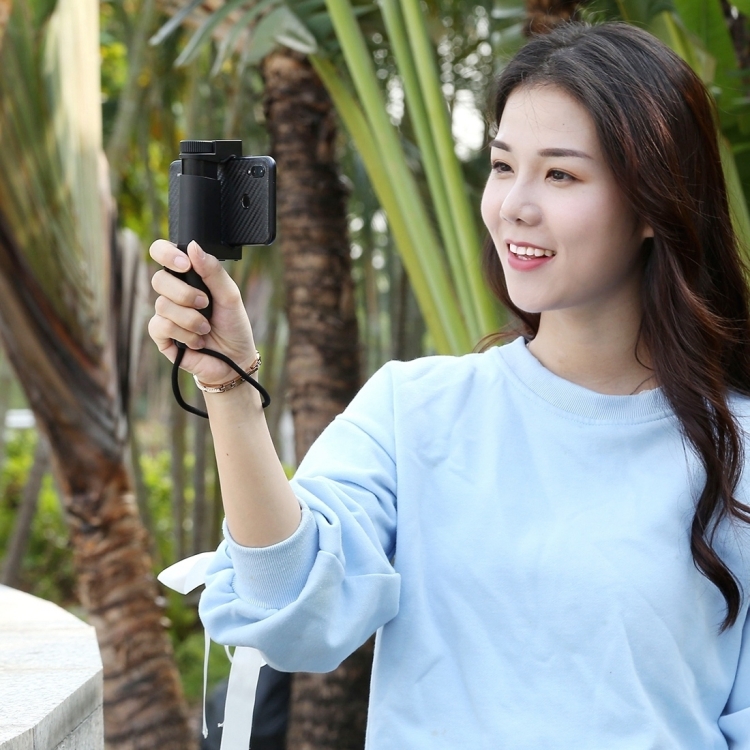 PULUZ Vlogging Live Broadcast Handheld Grip Selfie Rig Stabilizer ABS Tripod Adapter Mount with Cold Shoe Base & Wrist Strap - 8