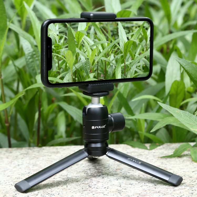 PULUZ Mini Pocket Metal Desktop Tripod Mount with 1/4 inch Screw for DSLR & Digital Cameras, Load: 10kg - 7