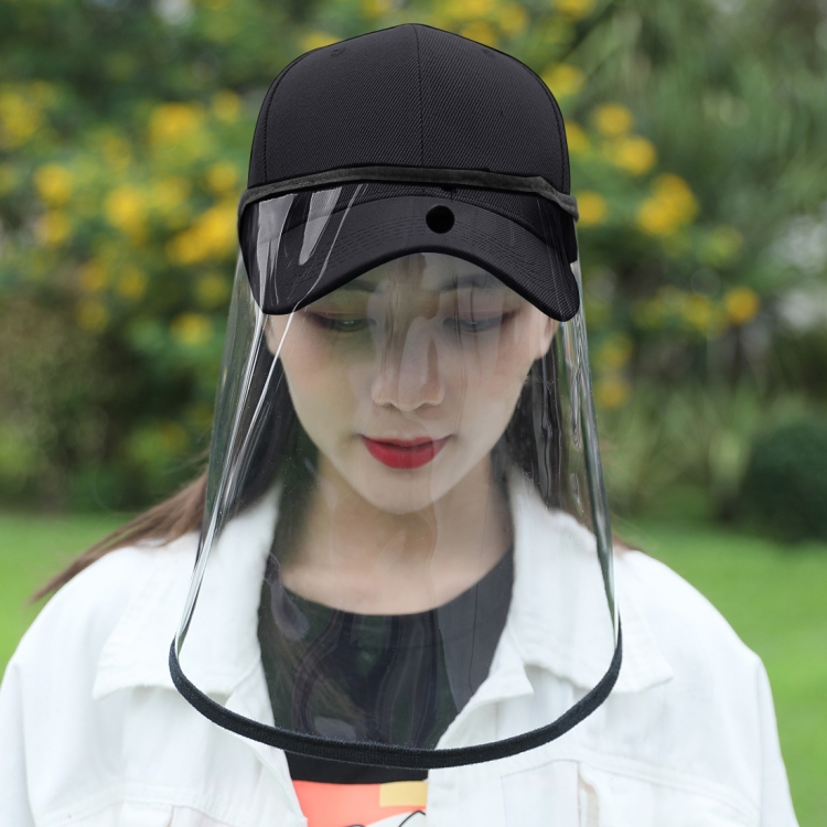 Anti-Saliva Splash Anti-Spitting Anti-Fog Anti-Oil Protective Baseball Cap Mask Removable Face Shield(Black) - 12