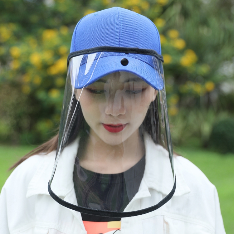 Anti-Saliva Splash Anti-Spitting Anti-Fog Anti-Oil Protective Baseball Cap Mask Removable Face Shield(Blue) - 12