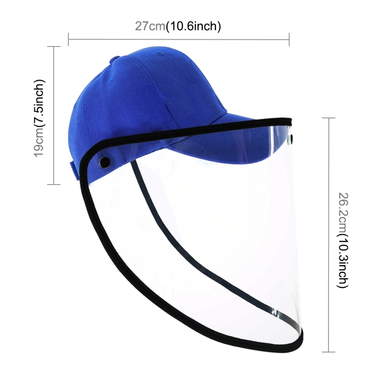 Anti-Saliva Splash Anti-Spitting Anti-Fog Anti-Oil Protective Baseball Cap Mask Removable Face Shield(Blue) - 2