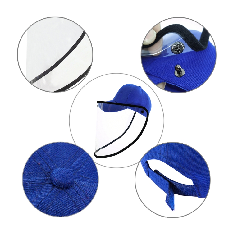 Anti-Saliva Splash Anti-Spitting Anti-Fog Anti-Oil Protective Baseball Cap Mask Removable Face Shield(Blue) - 3