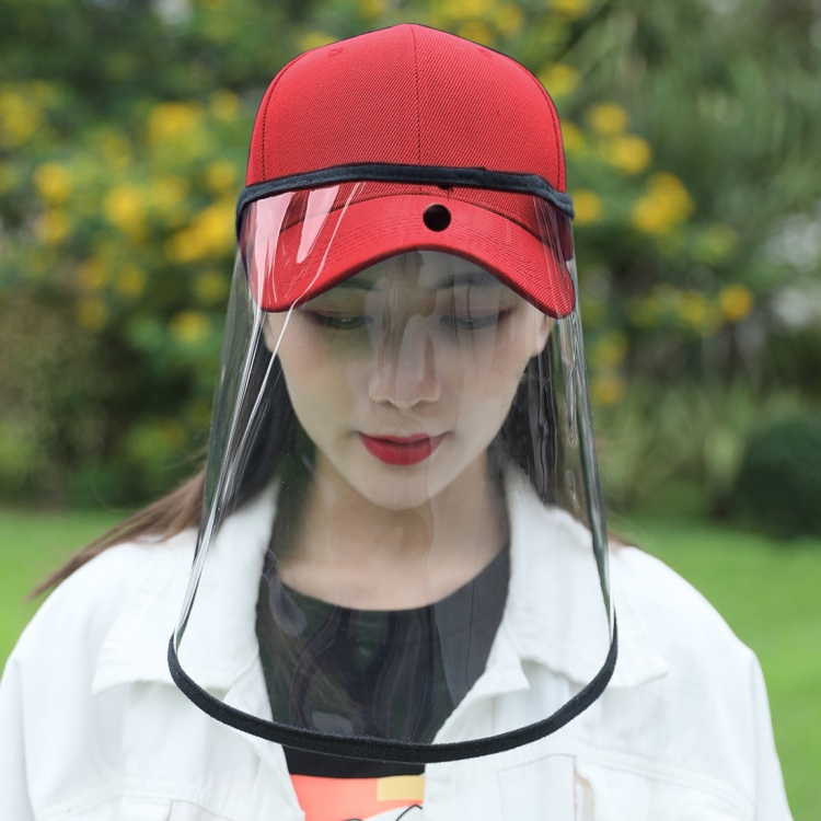 Anti-Saliva Splash Anti-Spitting Anti-Fog Anti-Oil Protective Baseball Cap Mask Removable Face Shield(Red) - 12