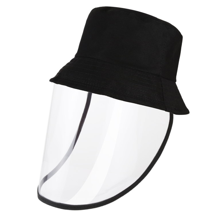 Anti-Saliva Splash Anti-Spitting Anti-Fog Anti-Oil Protective Cap Mask Removable Face Shield(Black) - 1
