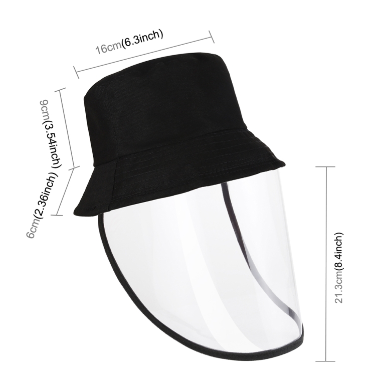 Anti-Saliva Splash Anti-Spitting Anti-Fog Anti-Oil Protective Cap Mask Removable Face Shield(Black) - 2