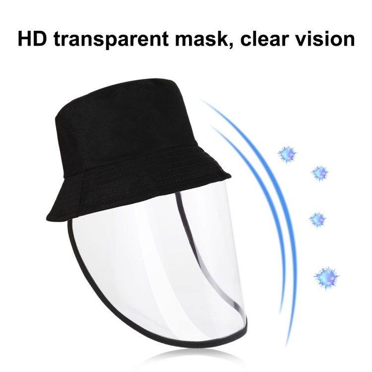 Anti-Saliva Splash Anti-Spitting Anti-Fog Anti-Oil Protective Cap Mask Removable Face Shield(Black) - 5