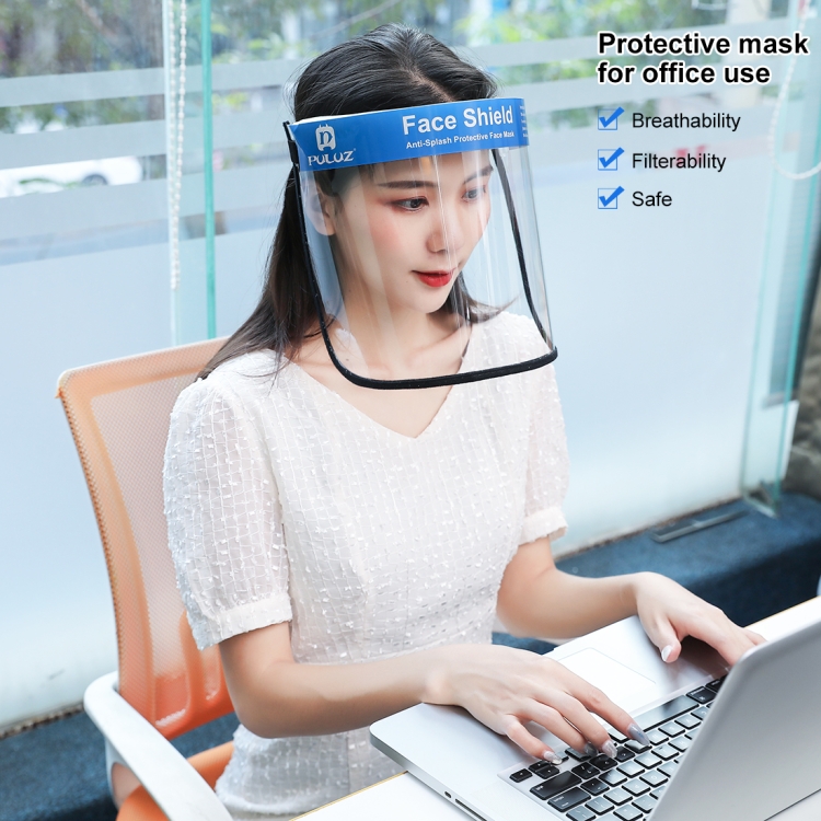 PULUZ Anti-Saliva Splash Anti-Spitting Anti-Fog Anti-Oil Protective Face Shields Mask with Elastic Band(Transparent) - 11