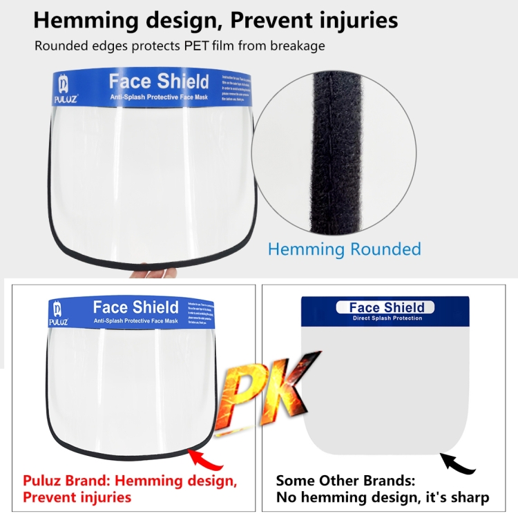 PULUZ Anti-Saliva Splash Anti-Spitting Anti-Fog Anti-Oil Protective Face Shields Mask with Elastic Band(Transparent) - 7
