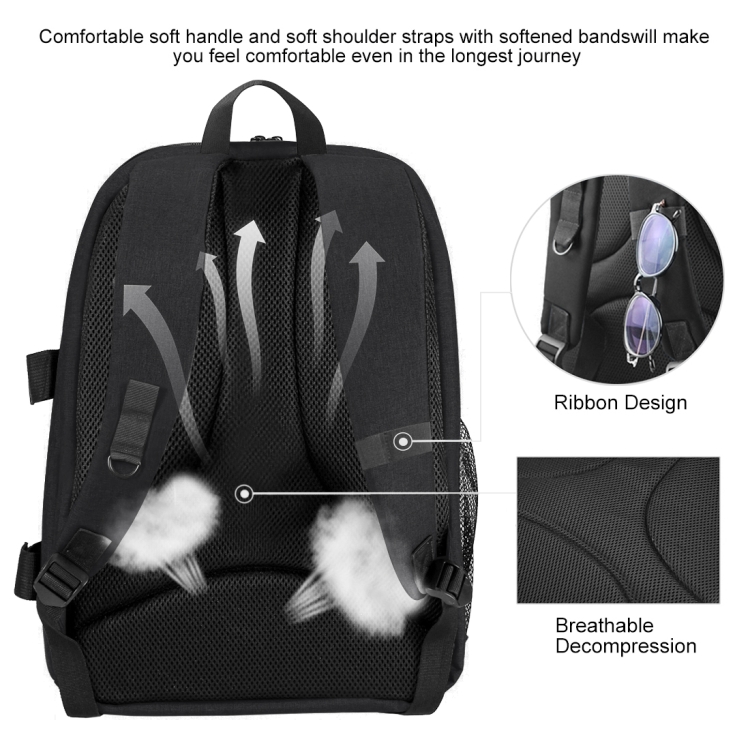 PULUZ Outdoor Portable Waterproof Scratch-proof Dual Shoulders Backpack Handheld PTZ Stabilizer Camera Bag with Rain Cover for Digital Camera, DJI Ronin-SC / Ronin-S(Black) - 3