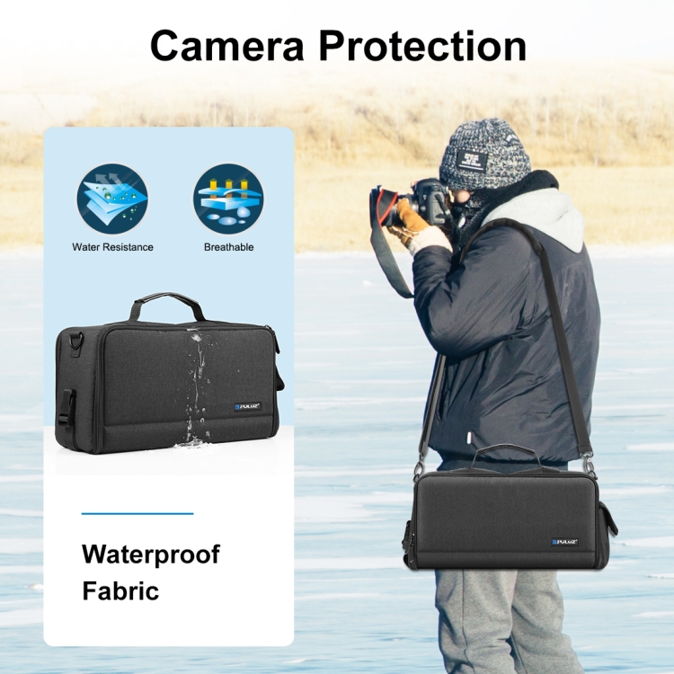 PULUZ Portable Camera Crossbody Shoulder Bag Digital Storage Lens Bag (Black) - 3