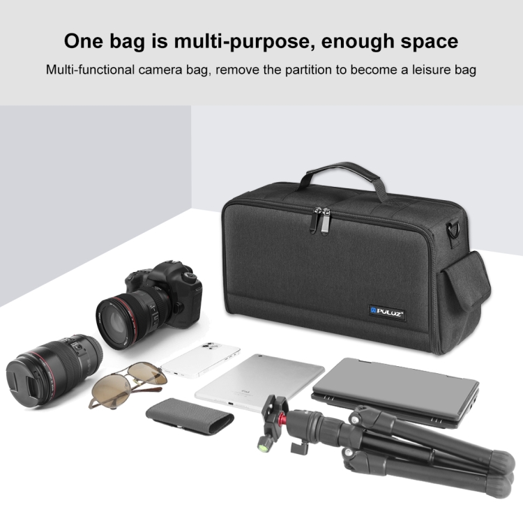 PULUZ Portable Camera Crossbody Shoulder Bag Digital Storage Lens Bag (Black) - 4