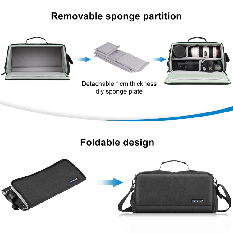 PULUZ Portable Camera Crossbody Shoulder Bag Digital Storage Lens Bag (Black) - 5