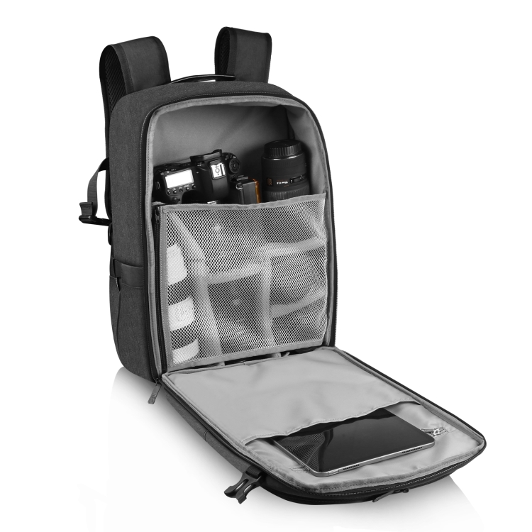 Puluz Brand Photo Accessories GoPro Accessories PULUZ 12W Solar Power Outdoor Portable Camera Dual Shoulders Backpack Laptop Bag Black