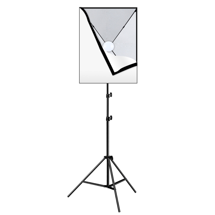 PULUZ 50x70cm Studio Softbox + 2m Tripod Mount + Single E27 30W 5700K White Light LED Bulb Photography Kit(EU Plug) - 1