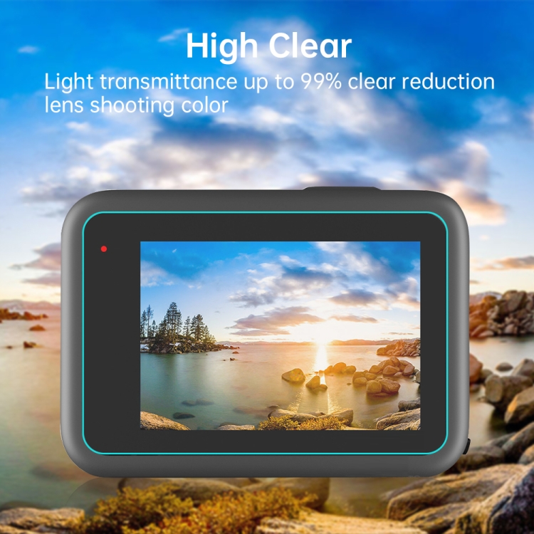 PULUZ for GoPro HERO10 Black / HERO9 Black Lens + LCD Display 9H 2.5D Tempered Glass Film - 3