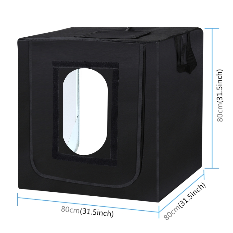 PULUZ 80cm Folding Portable 80W 9050LM White Light Photo Lighting Studio Shooting Tent Box Kit with 3 Colors (Black, White, Orange) Backdrops(US Plug) - 2
