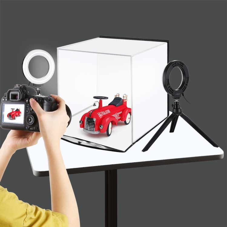 PULUZ 30cm Folding Portable Ring Light Photo Lighting Studio Shooting Tent Box Kit with 6 Colors Backdrops (Black, White, Yellow, Red, Green, Blue), Unfold Size: 31cm x 31cm x 32cm - 7