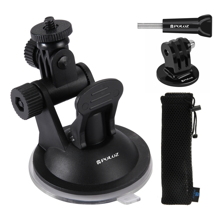 PULUZ Car Suction Cup Mount with Screw & Tripod Mount Adapter & Storage Bag for GoPro Hero11 Black / HERO10 Black /9 Black /8 Black /7 /6 /5 /5 Session /4 Session /4 /3+ /3 /2 /1, DJI Osmo Action and Other Action Cameras - 4