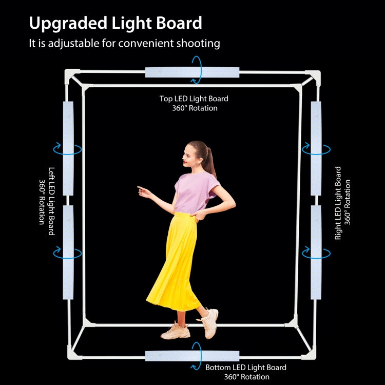 PULUZ 2m 240W 5500K Photo Light Studio Box Kit for Clothes / Adult Model Portrait(US Plug) - 5
