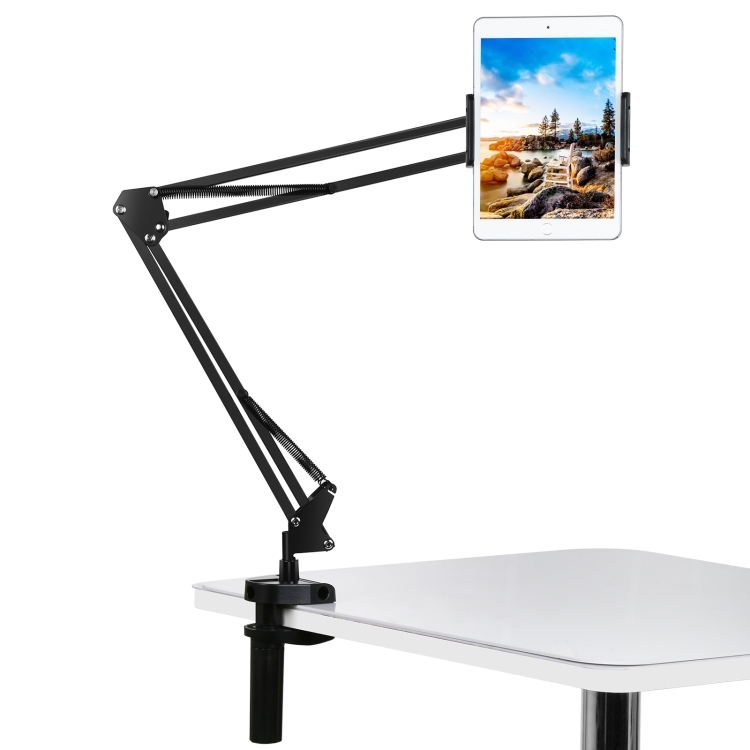 PULUZ  Live Broadcast Desktop Arm Stand Suspension Clamp Holder with Tablet PC Clamp (Black) - 1