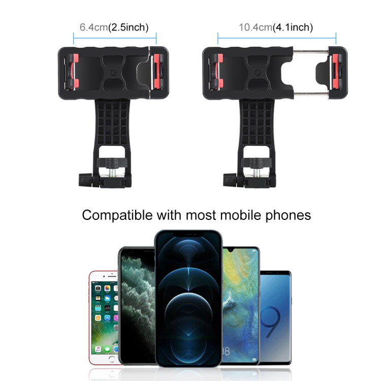PULUZ 360 Degree Rotating Horizontal Vertical Shooting Phone ABS Clamp Holder Bracket For iPhone, Galaxy, Huawei, Xiaomi, Sony, HTC, Google and other Smartphones (Black) - 3