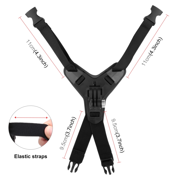 PULUZ Motorcycle Helmet Chin Strap Mount for GoPro, DJI Osmo Action and Other Action Cameras (Black) - 2