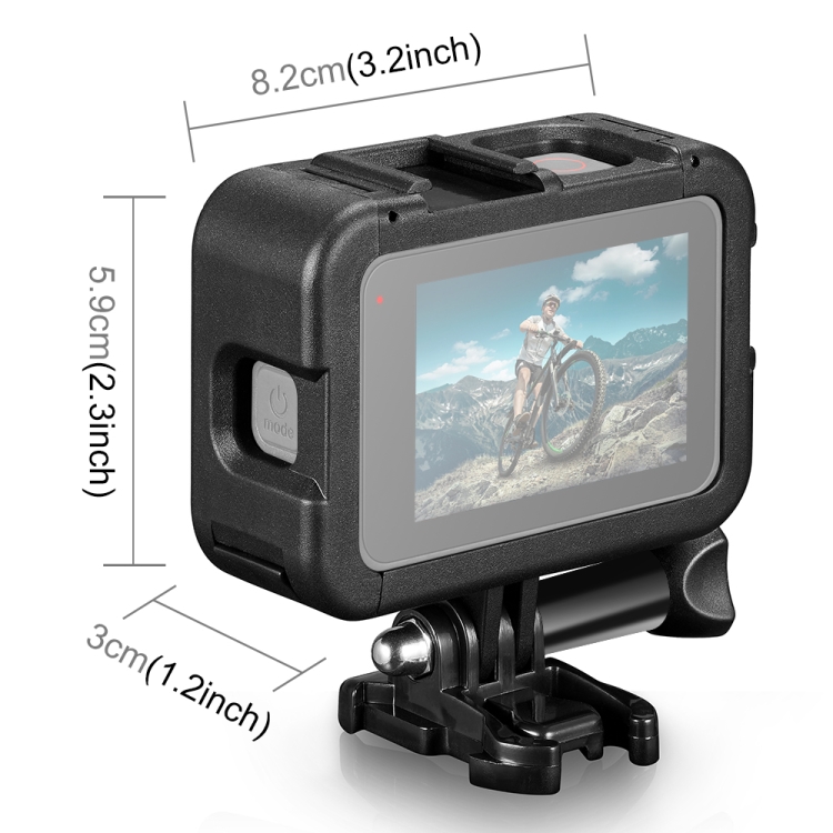 PULUZ Chargeable PA Frame Mount Cage with Cold Shoe Base Slot for Gopro Hero11 Black / HERO10 / 9 Black(Black) - 2