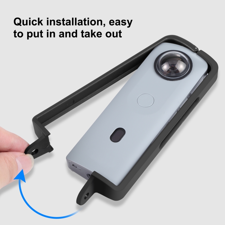 PULUZ PC ABS Plastic Protective Frame for Ricoh Theta SC2, with Adapter Mount & Screw(Black) - 3