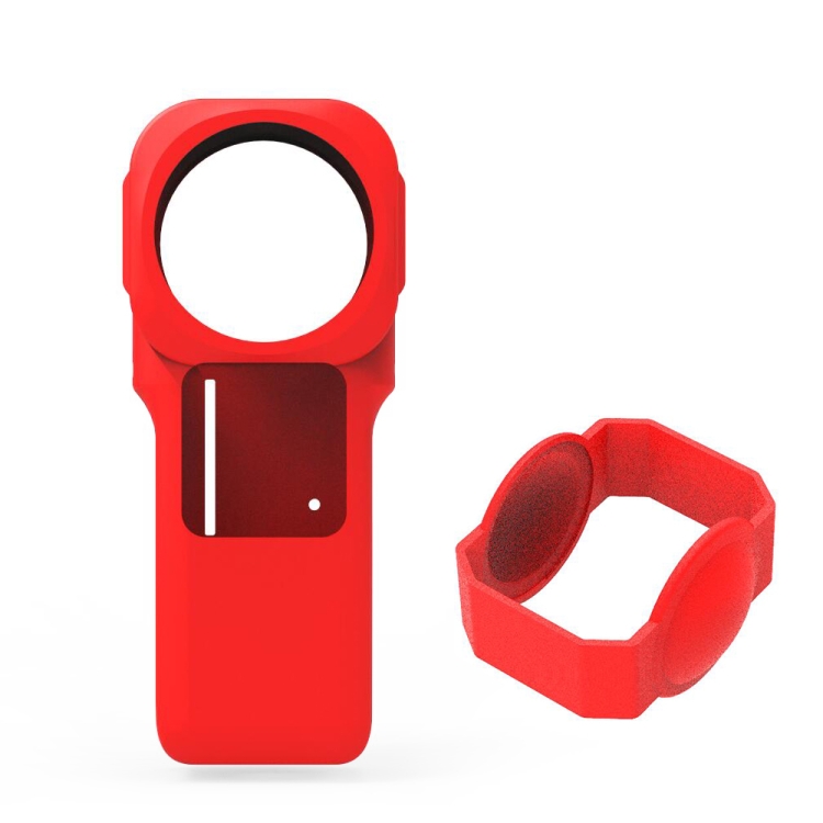 PULUZ Silicone Protective Case with Lens Cover for Insta360 One RS 1-Inch 360 Edition(Red) - 1