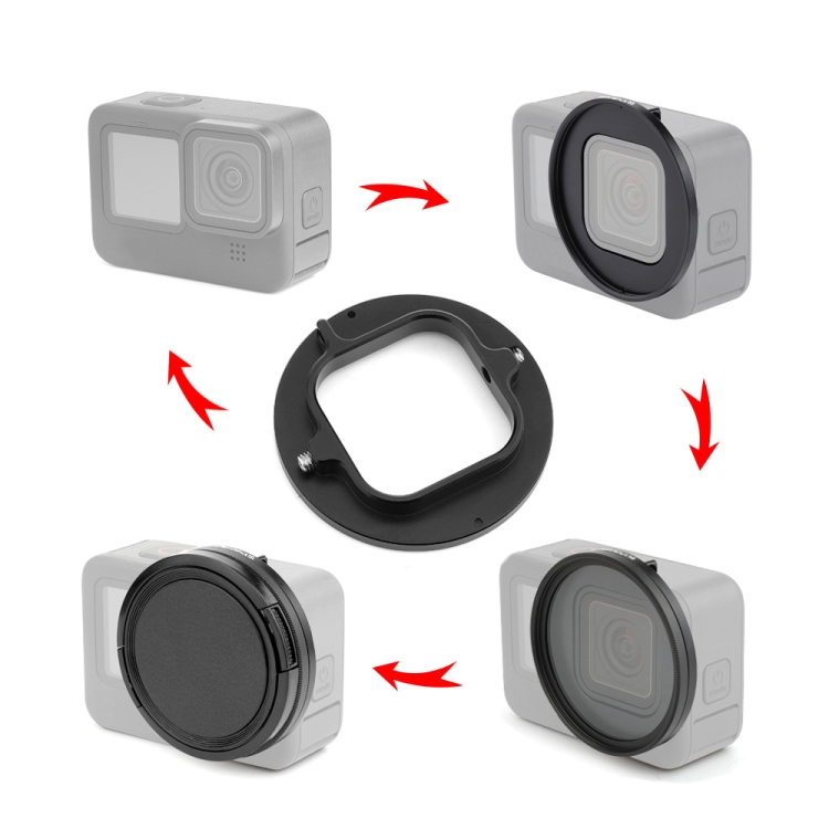 PULUZ 52mm CPL + UV Lens Filter with Adapter Ring for GoPro Hero11 Black / HERO10 Black / HERO9 Black(Black) - 5