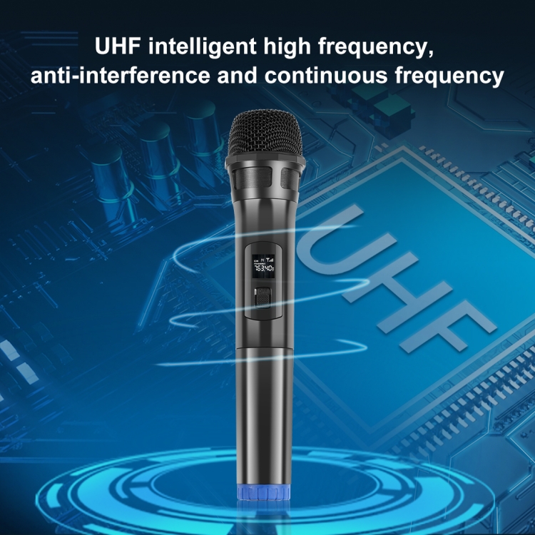 PULUZ UHF Wireless Dynamic Microphone with LED Display (Black) - 4