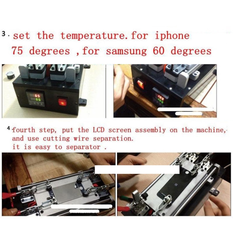 Touch Panel LCD Separator Glue Disassemble Machine for iPhone / Samsung / HTC / Sony etc. Support LCD Panel Size: 20 cm x 11 cm (AC 110 - 220V) - 10