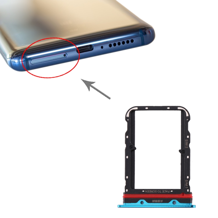 SIM Card Tray + SIM Card Tray for Xiaomi Mi 10(Blue) - 4