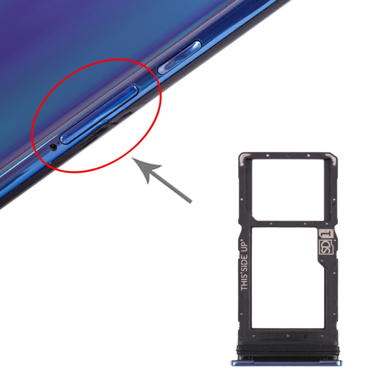 SIM Card Tray + Micro SD Card Tray for Motorola Moto G100 (Blue) - 3