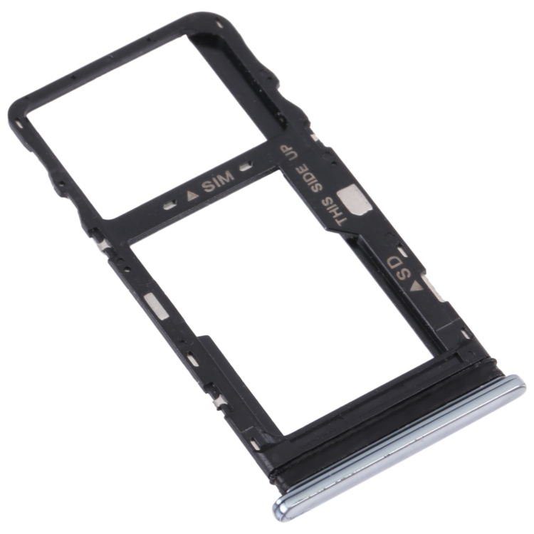 Original SIM Card Tray + Micro SD Card Tray for TCL 10L/10 Lite T770H T770B(Silver) - 1