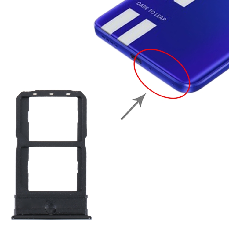 For Realme GT Neo3 SIM Card Tray + SIM Card Tray (Black) - 3