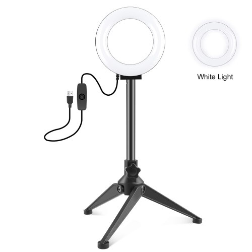 PULUZ inch 12cm Ring Light Desktop Tripod Selfie Stick Mount USB  White Light LED Ring Selfie Beauty Vlogging Photography Video Lights