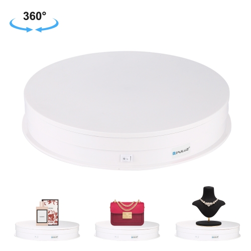 PULUZ 30cm USB Electric Rotating Turntable Display Stand Video Shooting Props Turntable for Photography Load 10 20kg White