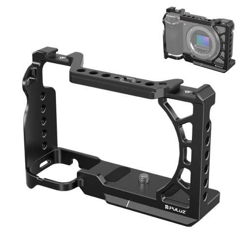 For Sony A6500 A6400 A6300 A6000 PULUZ Metal Camera Cage Expansion  Mount Stabilizer Rig (Black)