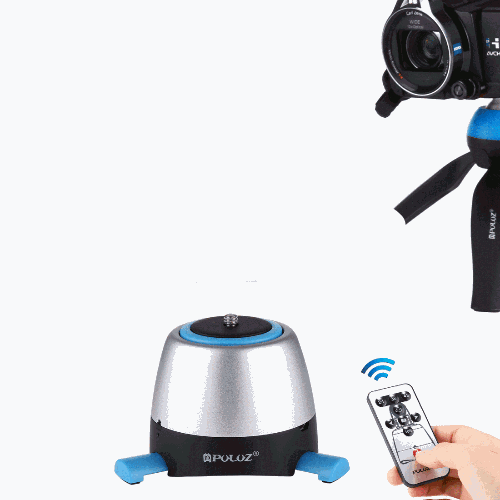 PULUZ Electronic 360 Degree Rotation Panoramic Tripod Head Round Tray  with Control Remote for Smartphones, GoPro, DSLR Cameras(Blue)