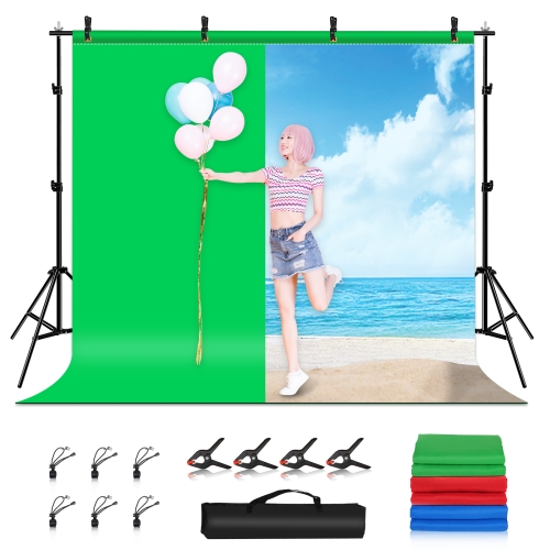 Puluz Brand Photo Accessories, GoPro Accessories - PULUZ 2.9x2m Photo Studio  Background Support Stand Backdrop Crossbar Bracket Kit with Red / Blue /  Green Polyester Backdrops